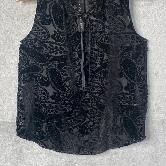 Whimsigoth Velvet Burnout Top Medium Paisley Indie Fairy Grunge Dark Romantic - Picture 4 of 11